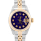Ladies Rolex DateJust 26mm BLUE DIAMOND Bezel 18K Gold Steel JUBILEE 69173