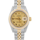 Ladies Rolex DateJust 26mm FLAT CHAMPAGNE ROMAN 18K Gold Stainless JUBILEE 69173