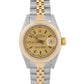 1989 Ladies Rolex DateJust 26mm CHAMPAGNE 18K Gold Steel JUBILEE Fluted 69173