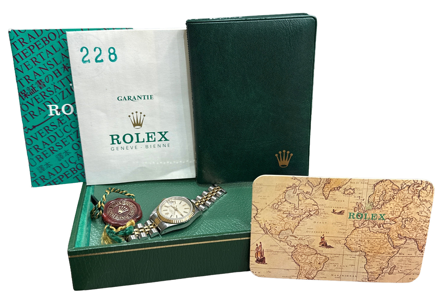 PAPERS Rolex DateJust 26mm IVORY TAPESTRY 18K Gold Steel JUBILEE 69173 Watch BOX