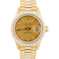 Rolex DateJust President CHAMPAGNE LINEN 18K Yellow Gold DIAMOND 26mm 69178