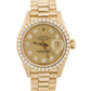 Ladies Rolex DateJust President 26mm Champagne DIAMOND BEZEL 18K Gold 69178 BOX