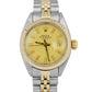 1979 Rolex Date 26mm CHAMPAGNE 18K Yellow Gold Steel Fluted JUBILEE 6917 Watch