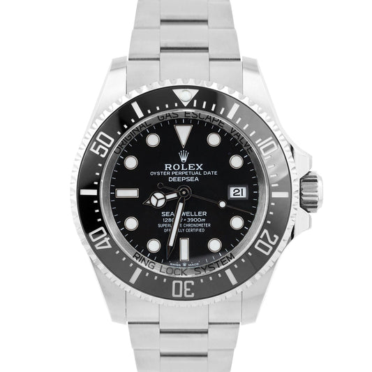 2022 NEW PAPERS Rolex Sea-Dweller Deepsea Black Steel Watch 44mm 136660 B+P