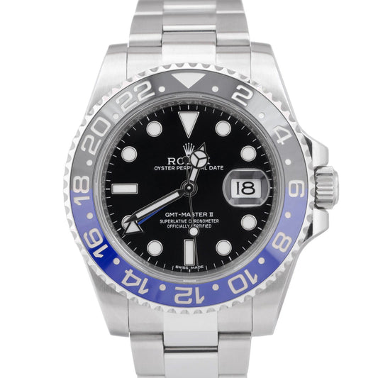 MINT Rolex GMT-Master II Batman Blue Black Ceramic Steel 40mm 116710 BLNR