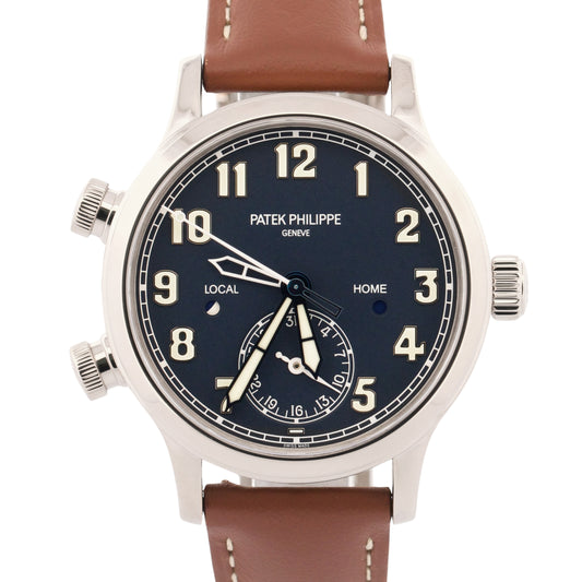 2022 PAPERS Patek Philippe Calatrava Pilot Travel Time BLUE 18K 37.5mm 7234G-001