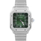 NEW 2023 PAPERS Cartier Santos-Dumont Green Dial Steel WSSA0062 39.8mm Watch B+P