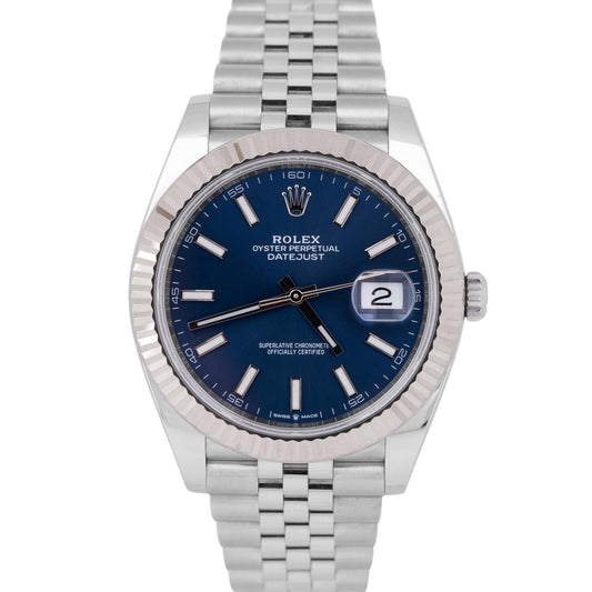 NEW JUNE 2024 PAPERS Rolex DateJust 41 Blue Jubilee Steel 41mm Watch 126334 BOX