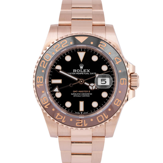 MINT PAPERS Rolex GMT-Master II Root Beer Rose Gold 40mm Watch 126715 CHNR BOX