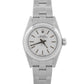 Rolex Oyster Perpetual 24mm SILVER Stainless Steel Oyster NO-HOLES Watch 76080