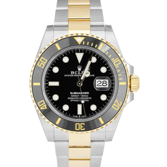NEW 2025 PAPERS Rolex Submariner 41mm 18K Gold Steel Black Watch 126613 LN BOX