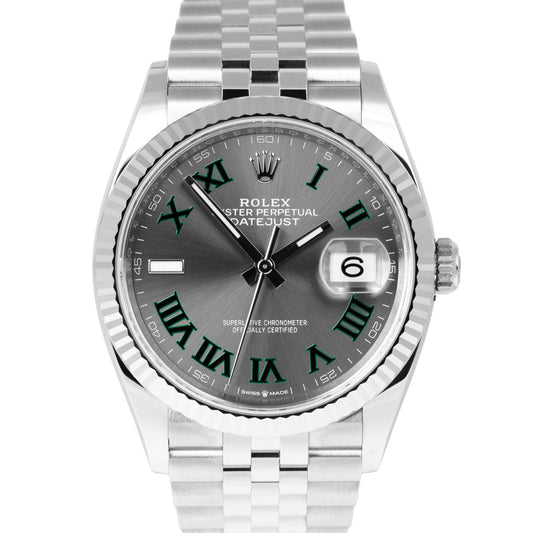 NEW JUNE 2025 PAPERS Rolex DateJust 36mm Wimbledon Jubilee Grey Watch 126234 BOX