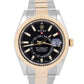 Rolex Sky-Dweller Two-Tone 18K Yellow Gold Steel Black 42mm 326933 Oyster Watch