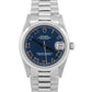 MINT Ladies Rolex DateJust President BLUE ROMAN 31mm PLATINUM Smooth 78246 Watch