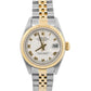 Ladies Rolex DateJust WHITE ROMAN 18K Yellow Gold Stainless 26mm JUBILEE 79173