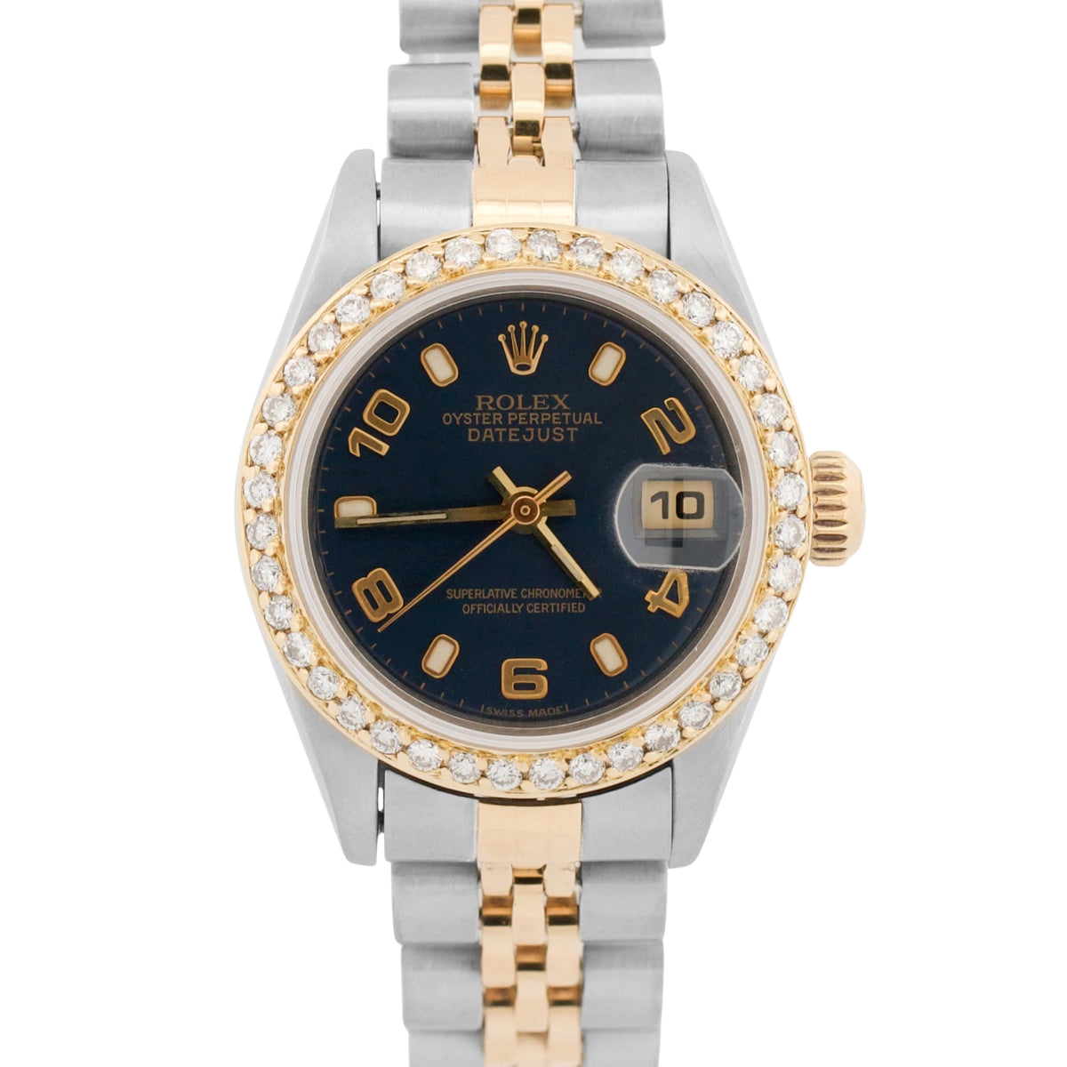 2000 Ladies Rolex DateJust 79173 Blue Diamond 18K Steel 26mm Jubilee Box Papers