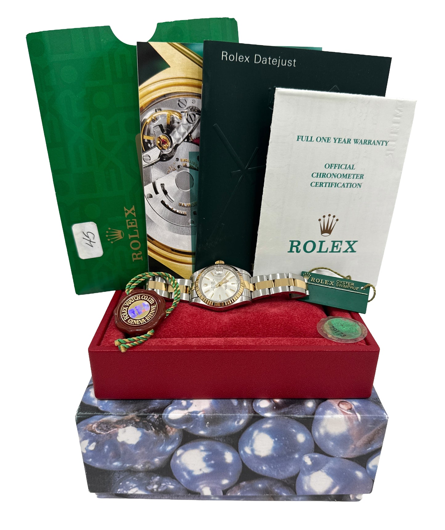 PAPERS Ladies Rolex DateJust SILVER 18K Yellow Gold Steel 26mm OYSTER 79173 BOX