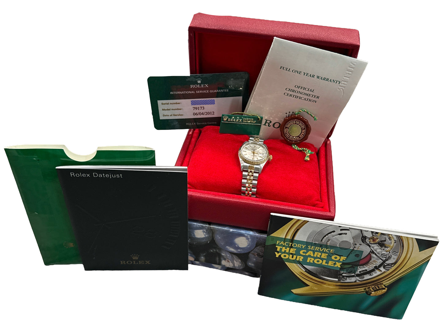 PAPERS Ladies Rolex DateJust SILVER 18K Gold RSC Steel 26mm JUBILEE 79173 BOX