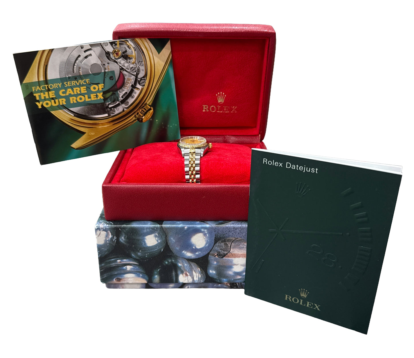 Ladies Rolex DateJust FACTORY MOP TEARDROP DIAMOND 18K 26mm JUBILEE 79173 BOX