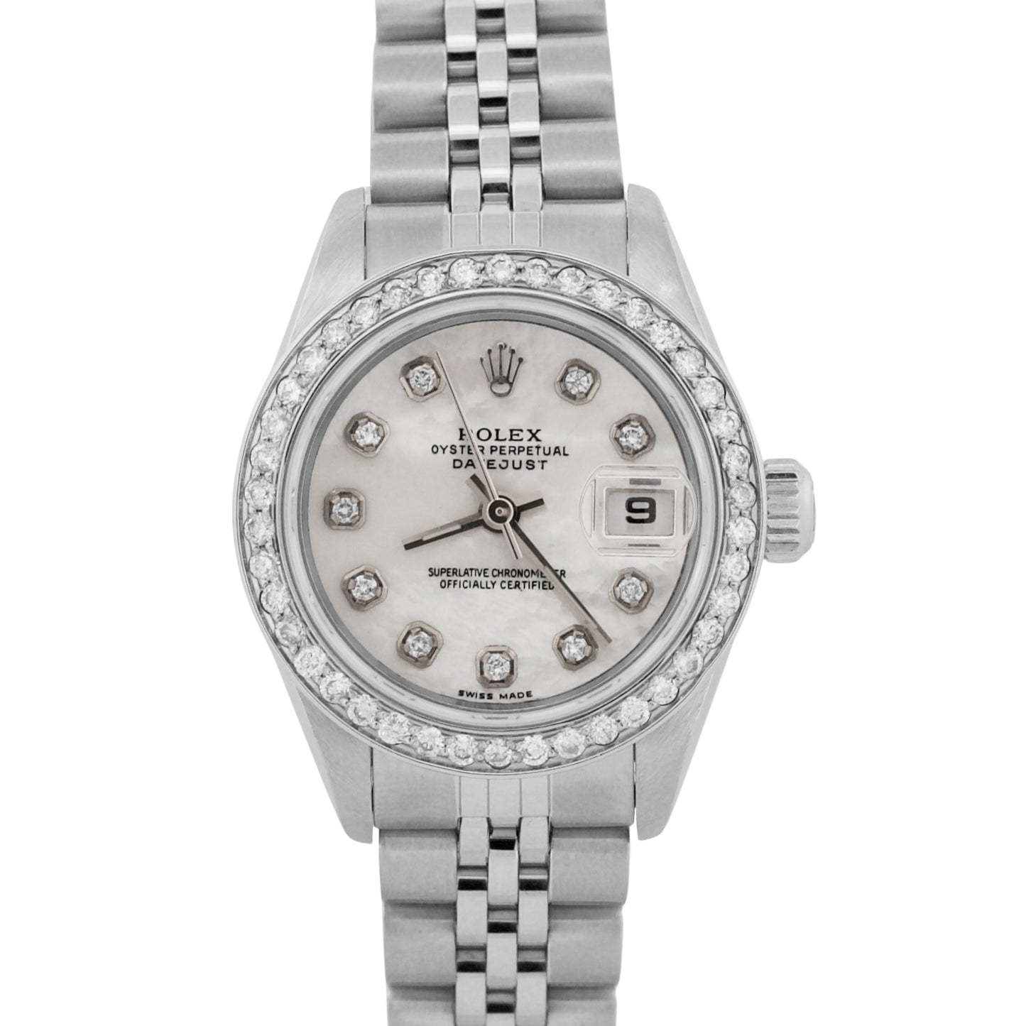 Ladies Rolex DateJust 79174 Mother of Pearl Diamond Steel Jubilee 26mm 18K Watch