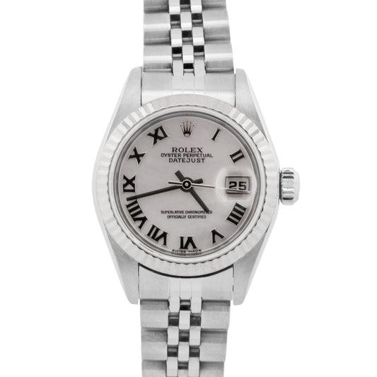 Rolex DateJust MOP ROMAN Stainless Steel 18K Gold JUBILEE Fluted 79174 Watch