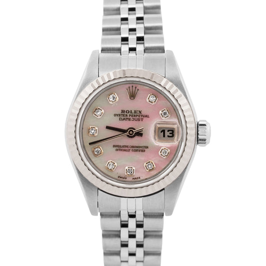 2003 PAPERS Rolex DateJust 26mm MOP DIAMOND Steel 18K Gold JUBILEE 79174 BOX