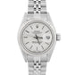 Rolex DateJust SILVER Stainless Steel 18K White Gold JUBILEE Fluted 79174 Watch