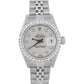 Rolex DateJust SILVER DIAMOND BEZEL 18K Stainless Steel JUBILEE 79174 Watch