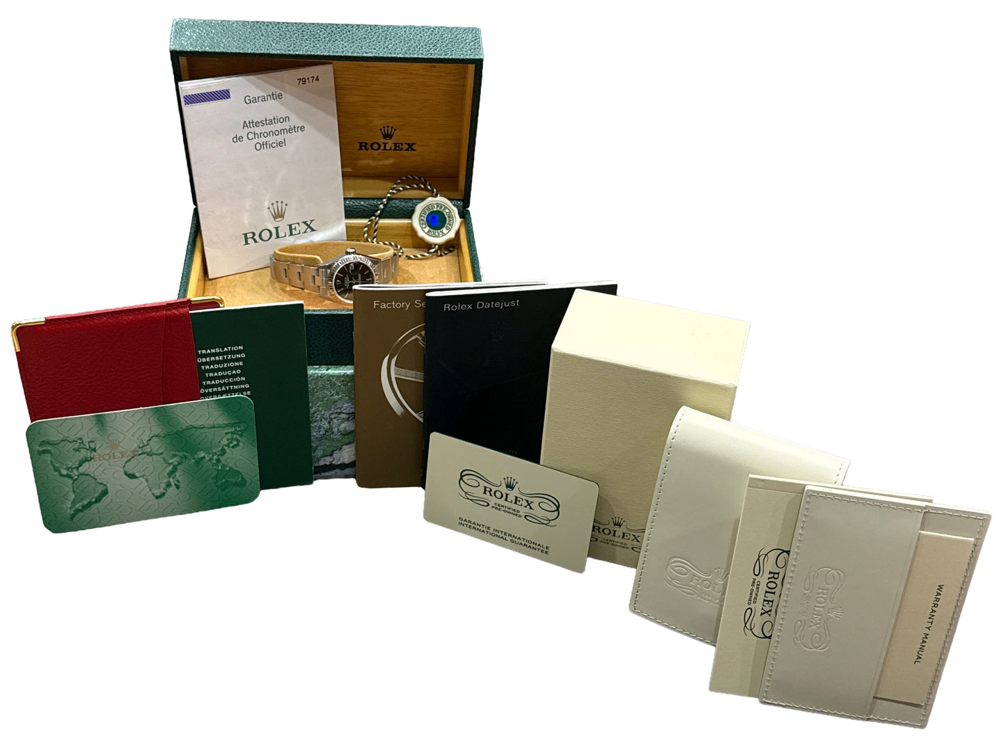 2025 CPO PAPERS Rolex DateJust 26mm BLACK Stainless Steel 18K OYSTER 79174 BOX
