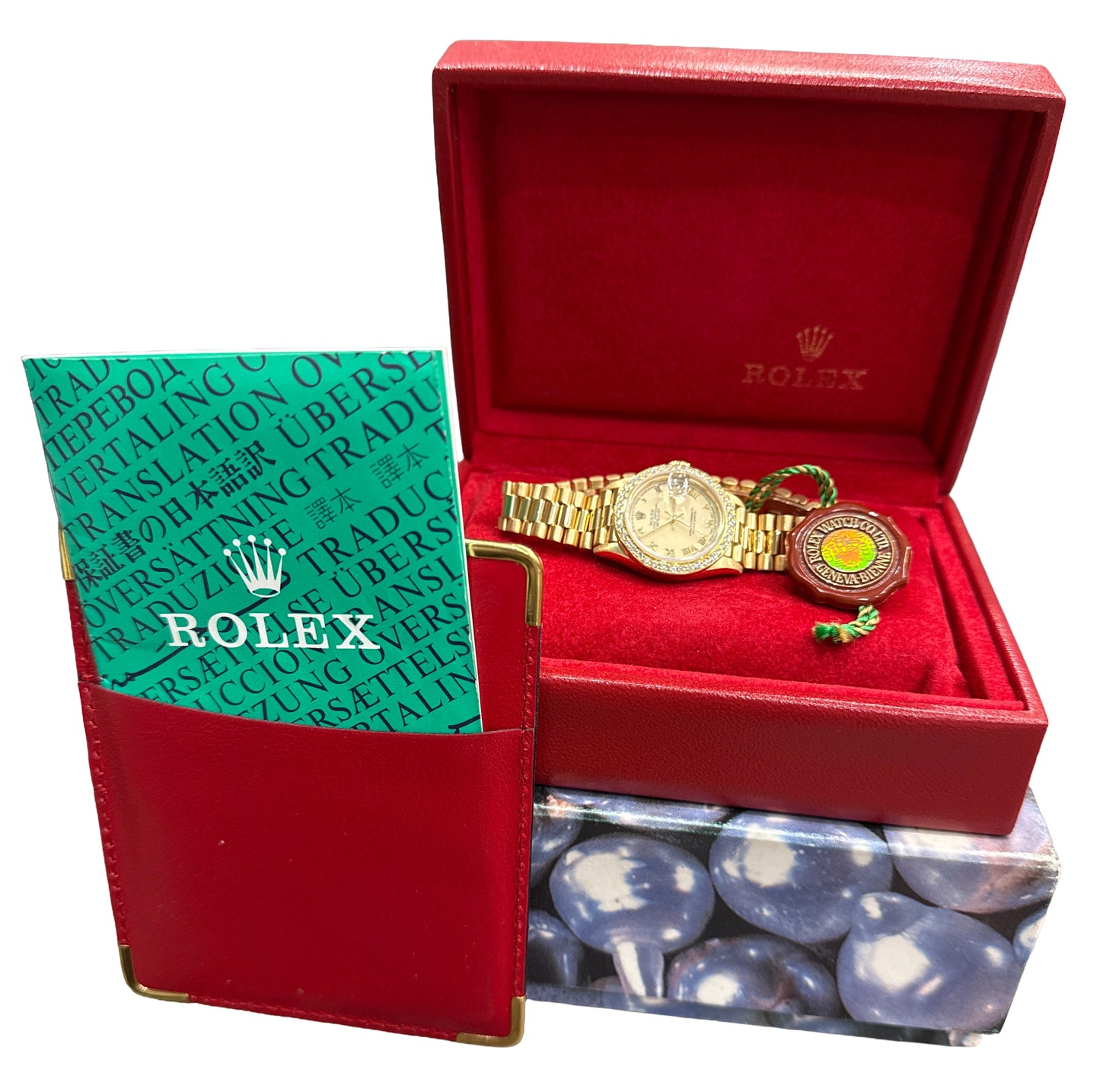 Rolex DateJust President 28mm CREAM ROMAN 18K Yellow Gold DIAMOND 79178 BOX