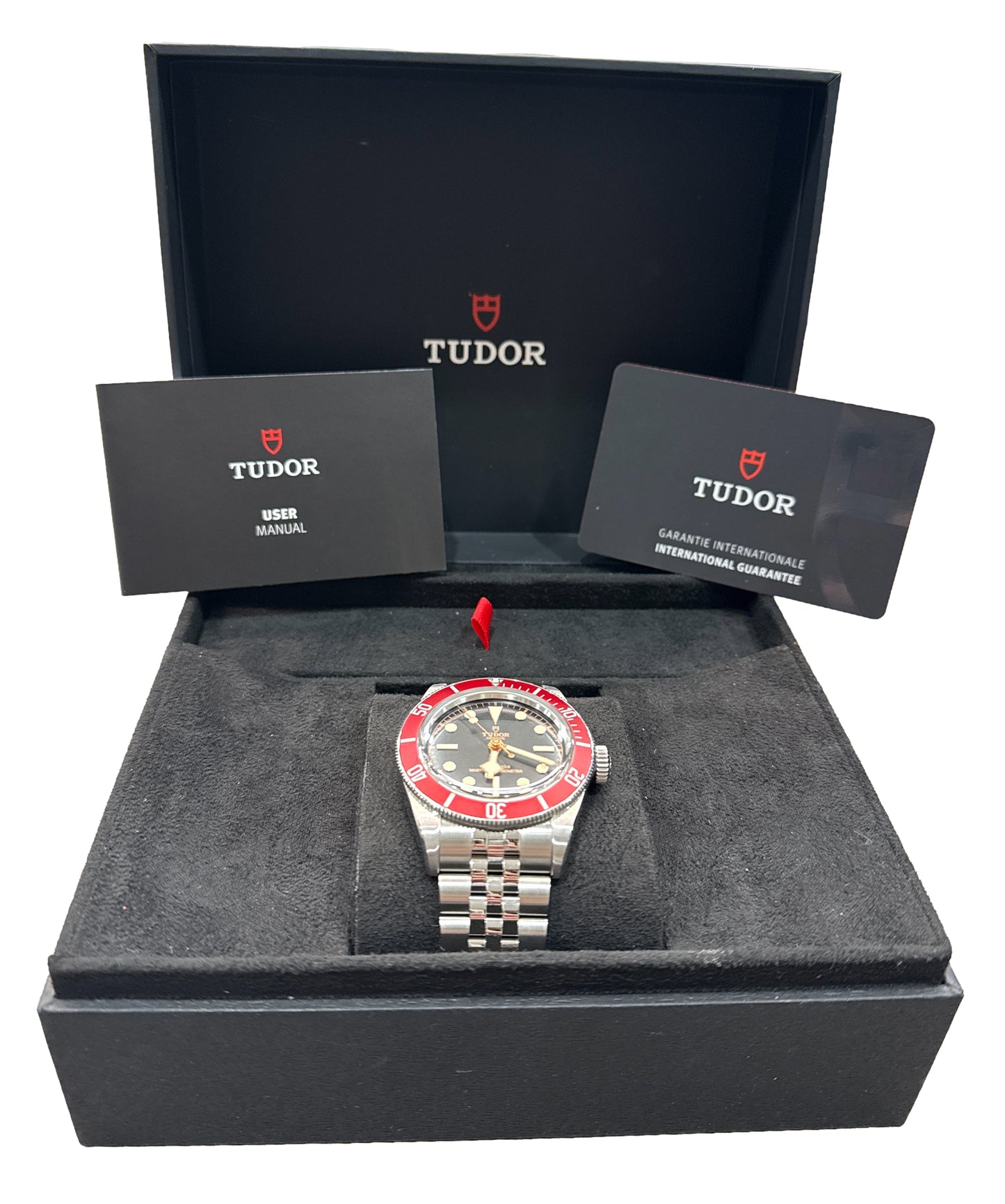 PAPERS Tudor Black Bay RED Stainless Steel Jubilee 41mm 7941A1A0RU Watch BOX