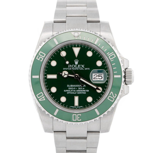 PAPERS NEW OLD STOCK STICKERED Rolex Submariner Date HULK Green 116610 LV BOX