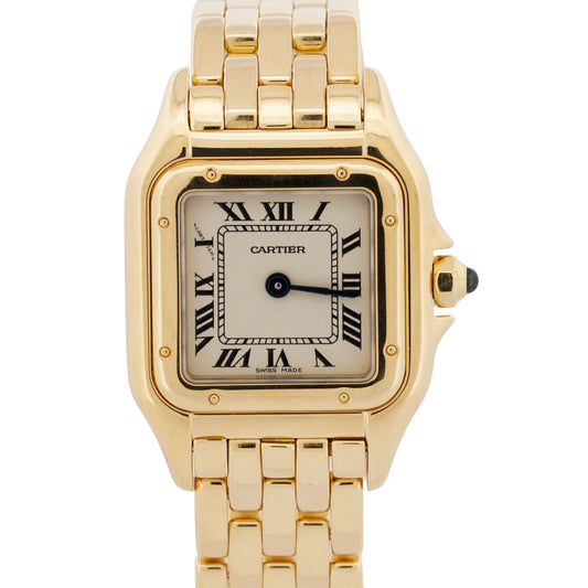 Ladies Cartier Panthere Small IVORY ROMAN 18K Yellow Gold 22mm Quartz 866911