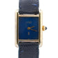 VINTAGE Cartier Tank Argent 925 Sterling Vermeil Gold BLUE MYSTERY DIAL 21mm