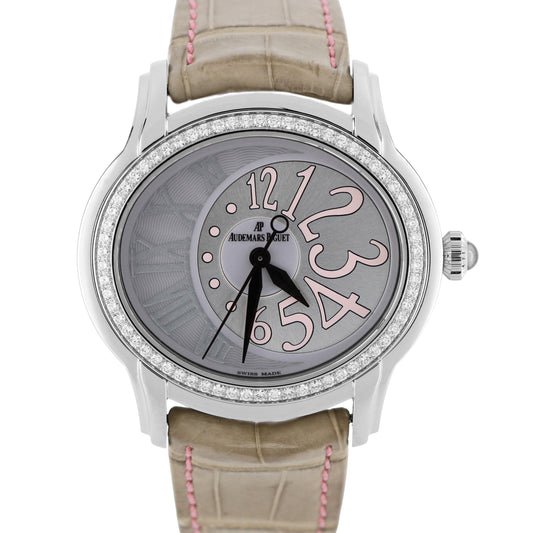 Audemars Piguet, Audemars, AP, Piguet, Audemars Piguet Millenary. Millenary, Pink Millenary, Silver Millenary, Audemars Piguet Pink, Audemars Piguet DIAMOND Bezel, Audemars Piguet Diamond, Millenary Diamond, Diamond Bezel, Diamond, Audemars Piguet 77301ST, 77301ST, 77301ST.ZZ.D009CR.01