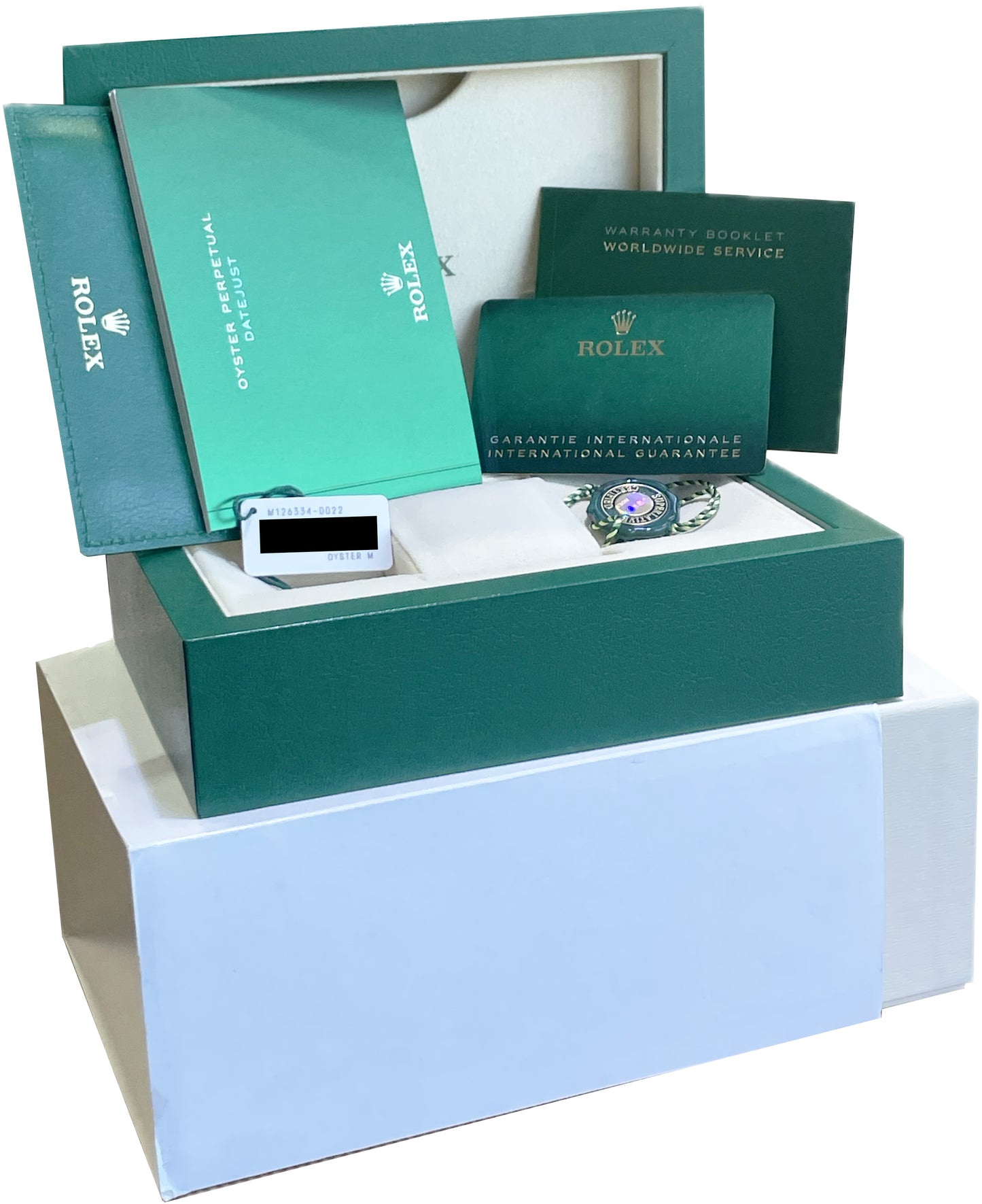 STICKERED PAPERS Rolex DateJust 41mm Wimbledon JUBILEE FLUTED 126334 Watch BOX