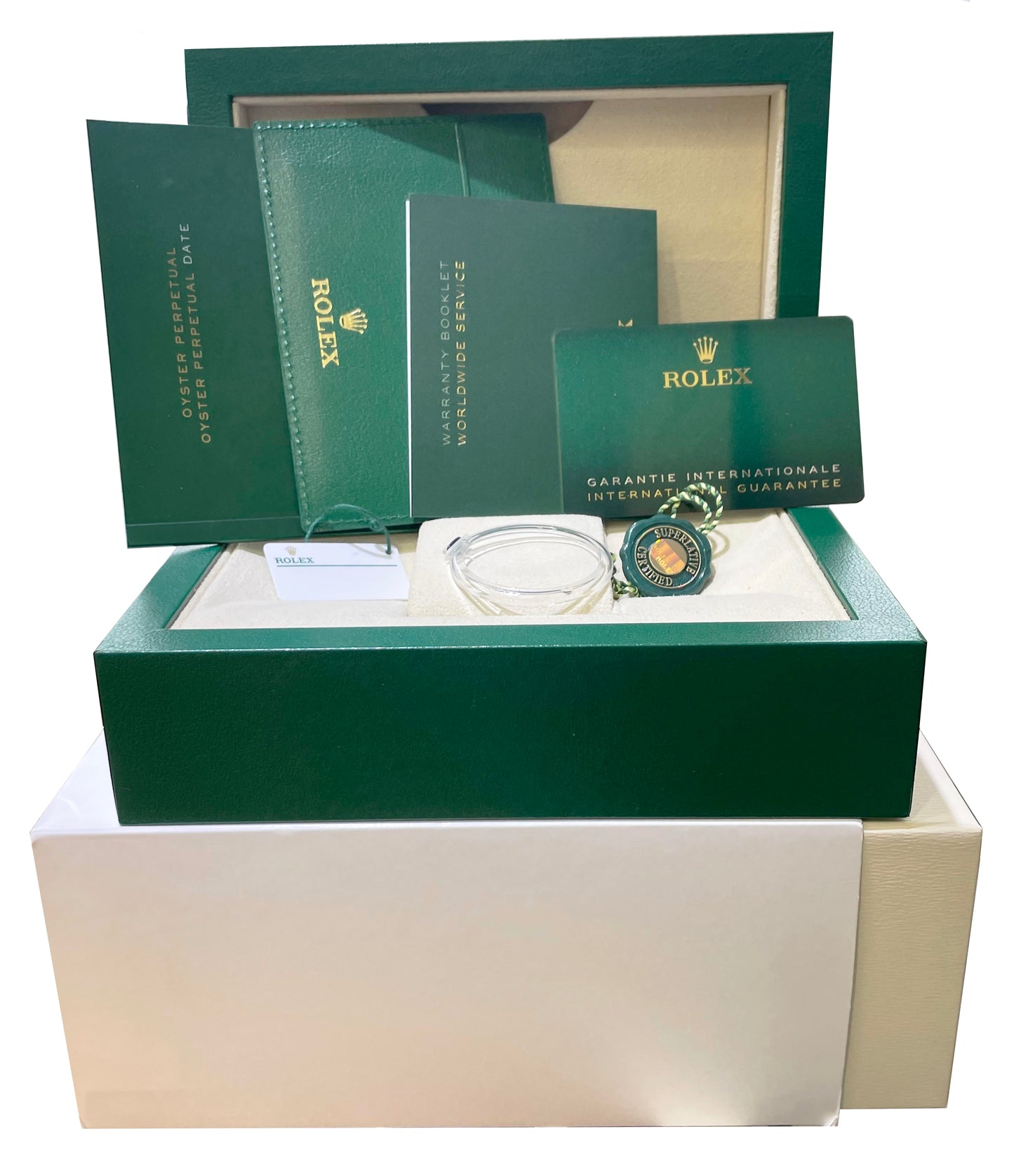 UNWORN MARCH 2024 Rolex Oyster Perpetual 41mm GREEN Watch Stainless 124300 BOX
