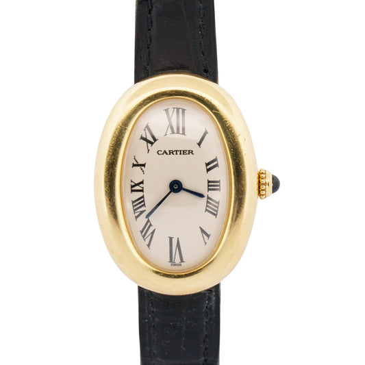 Ladies Cartier Baignoire IVORY ROMAN 18K Yellow Gold Quartz 23mm 1954 W1506056