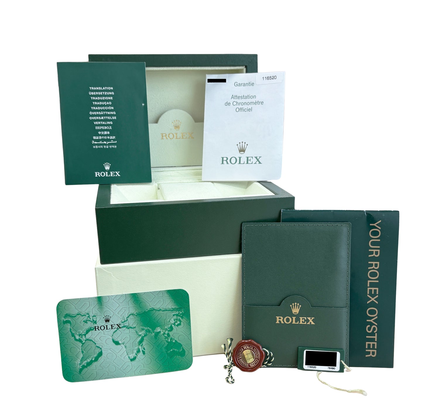 NEW OLD STOCK PAPERS Rolex Daytona Cosmograph White Steel 40mm 116520 Watch BOX