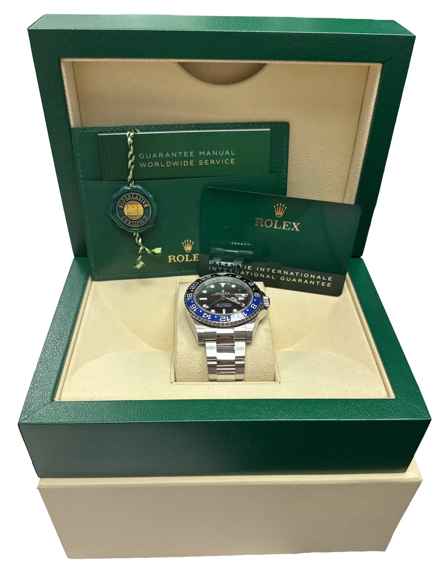 PAPERS Rolex GMT-Master II BATMAN Blue Black OYSTER 40mm 126710 BLNR Watch BOX