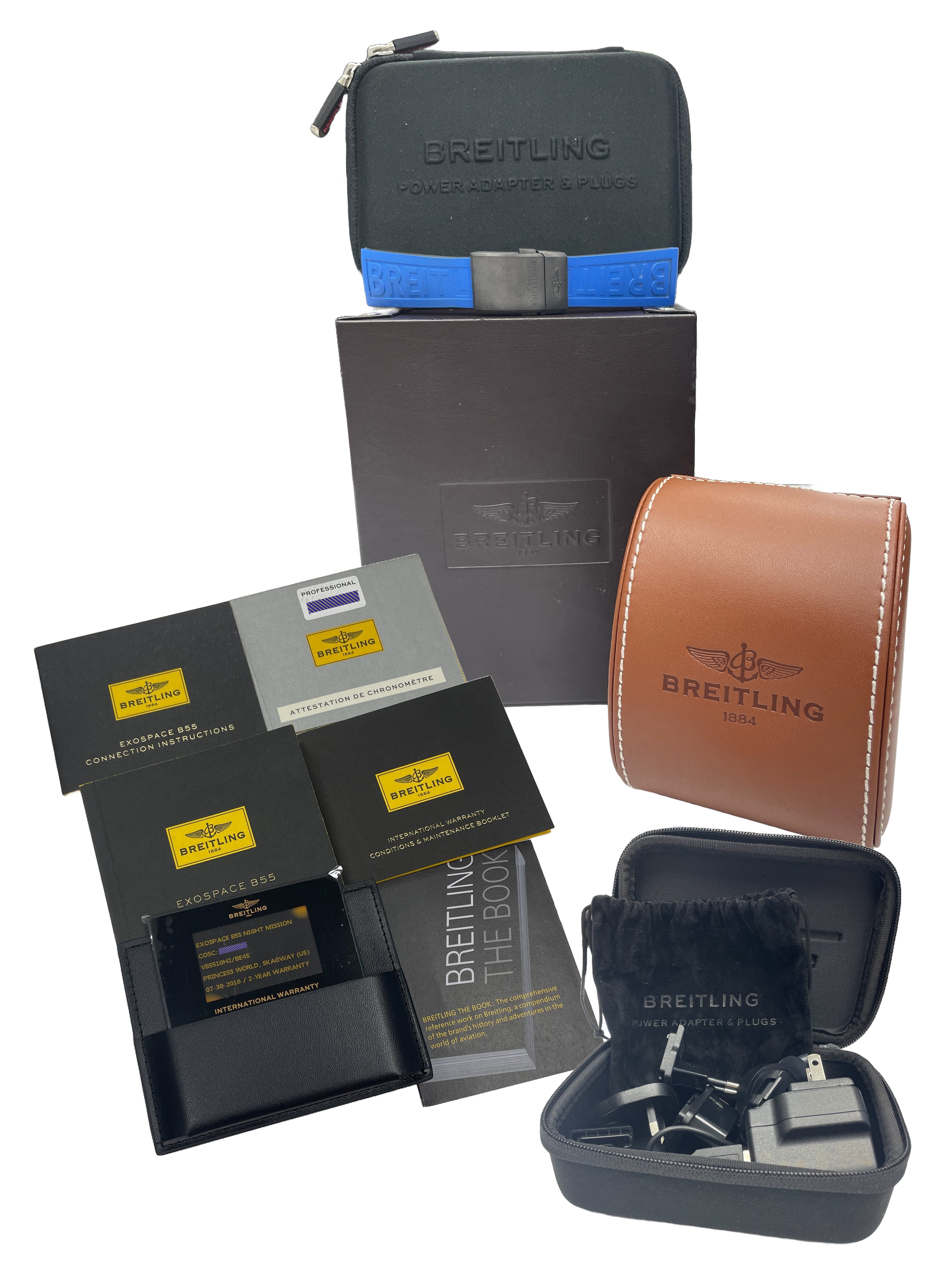 New Brown Leather Breitling Watch Box , Manual, Maintenance