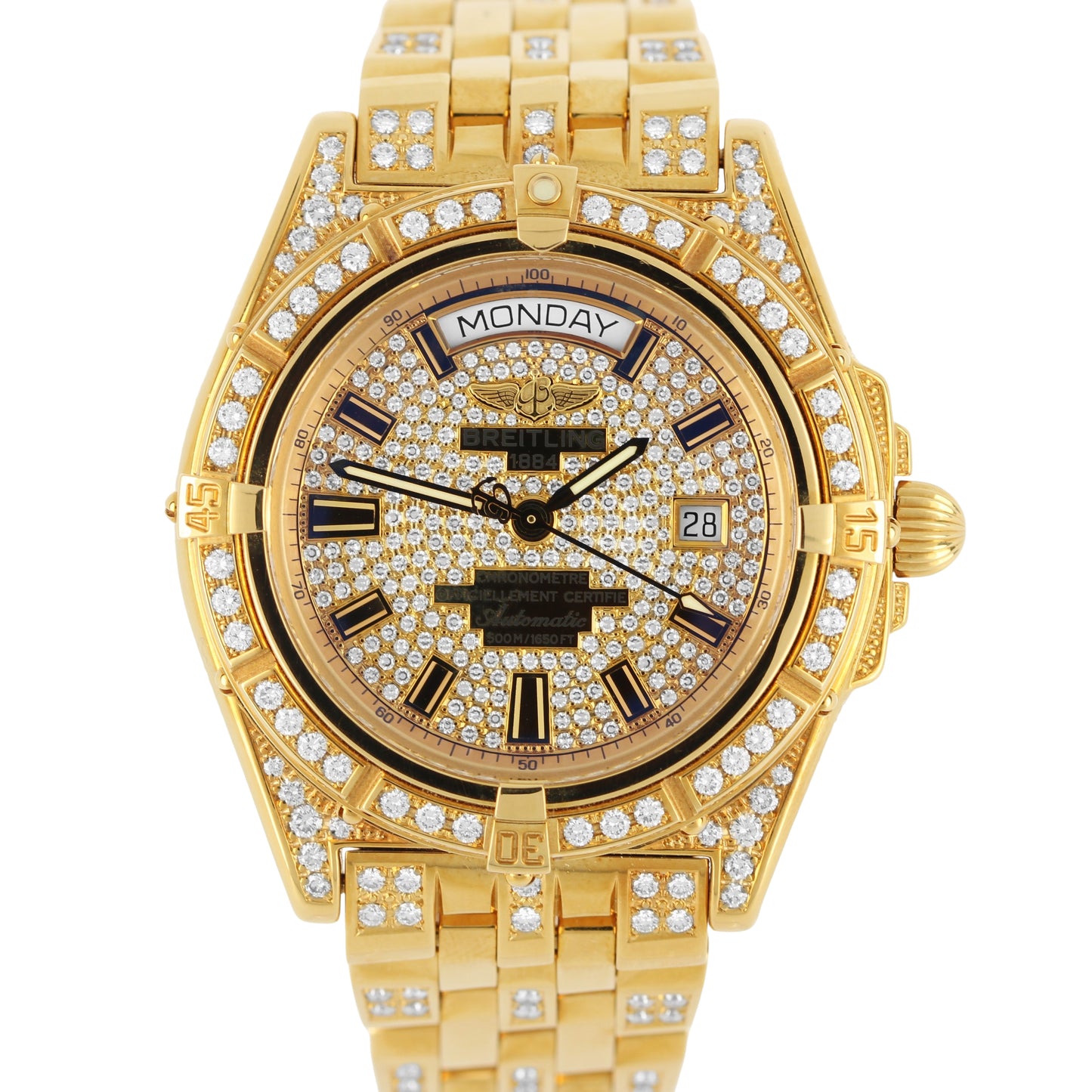 Breitling, Breitling Headwind, Headwind, Breitling 18k Gold, Breitling DIAMOND, Breitling DIAMOND PAVE DIAL, Breitling Diamond Dial, Breitling Diamond Bezel, Breitling Diamond Bracelet, Breitling K45355, K45355