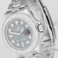 Rolex Yacht-Master PAPERS Rhodium Stainless Platinum Blue 40mm Watch 116622 B+P