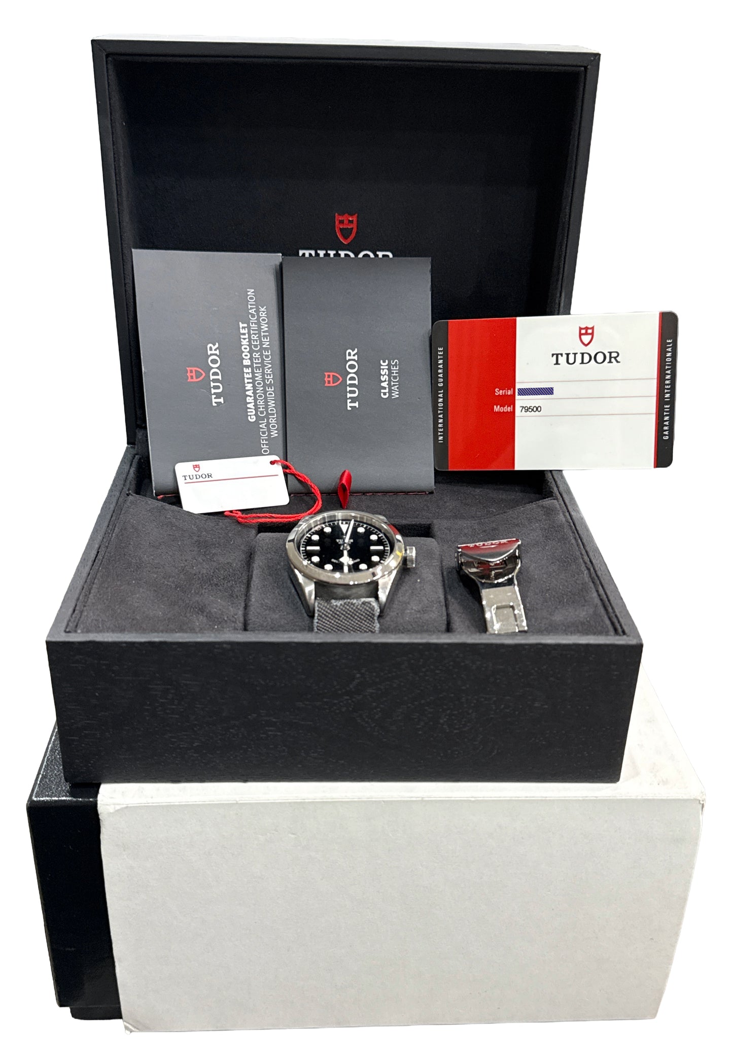 2020 PAPERS Tudor Heritage Black Bay Black Steel Camo Canvas 36mm 79500 BOX