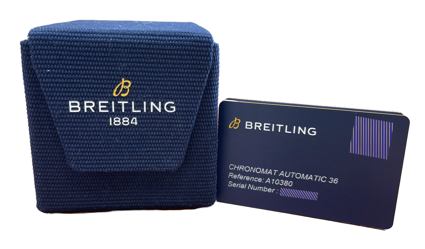 BRAND NEW Breitling Chronomat GREEN DIAMOND Steel PAPERS 36mm Watch A10380 BOX