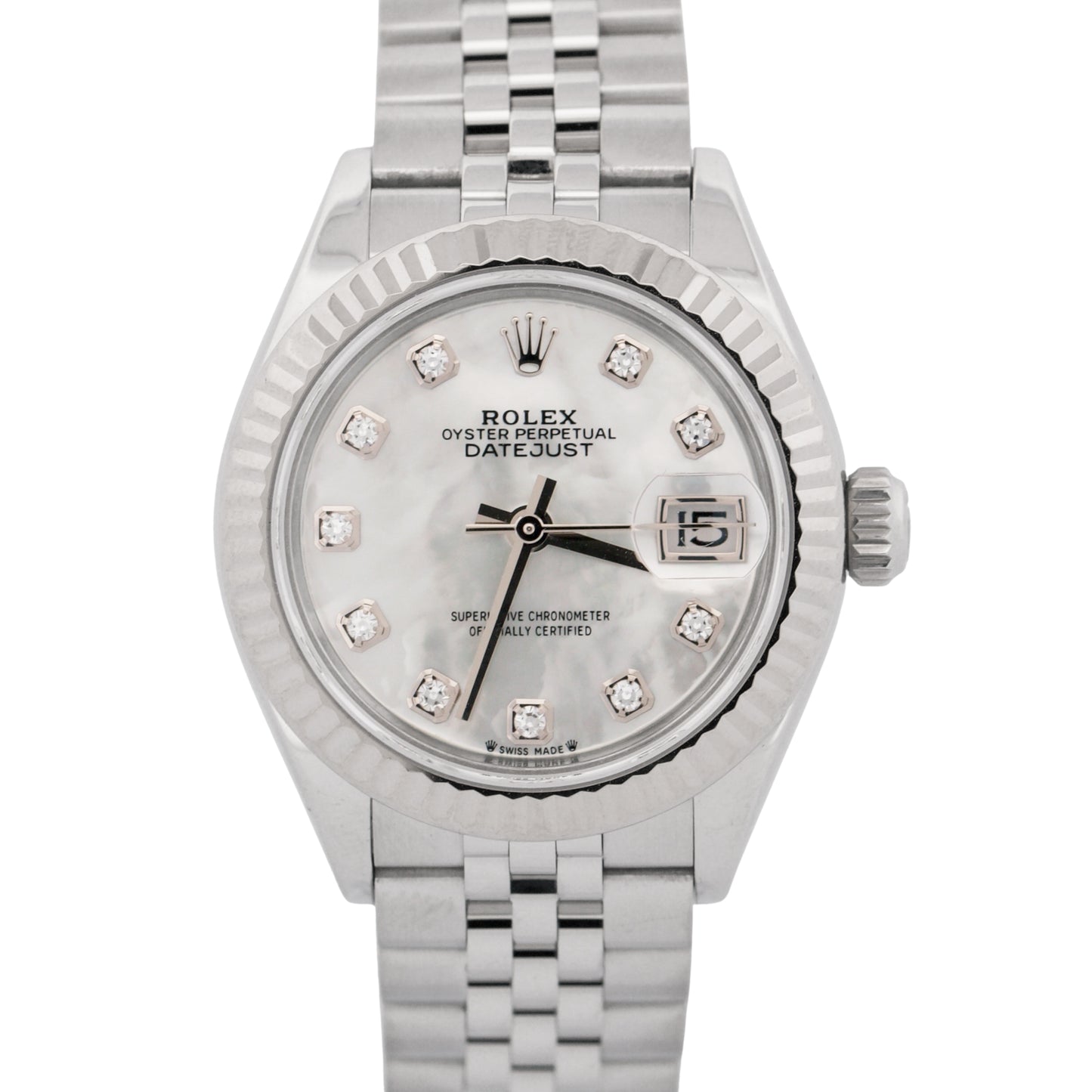 2023 PAPERS Rolex DateJust MOP DIAMOND 28mm Steel 18K Gold JUBILEE 279174 BOX