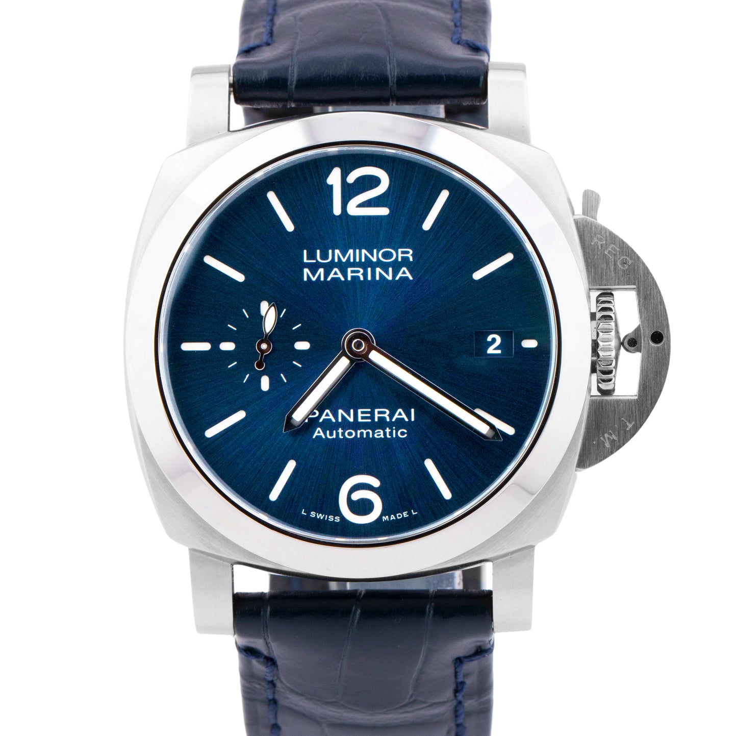 MINT Panerai Luminor Quaranta PAPERS PAM01370 Blue Steel 40 Automatic Watch B+P