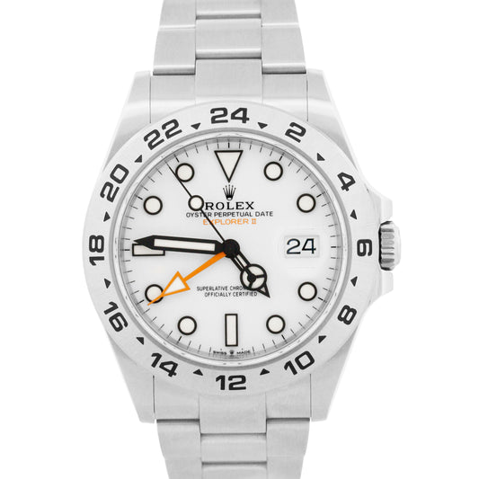2025 PAPERS Rolex Explorer II 42mm POLAR WHITE Steel Orange GMT 226570 Watch BOX