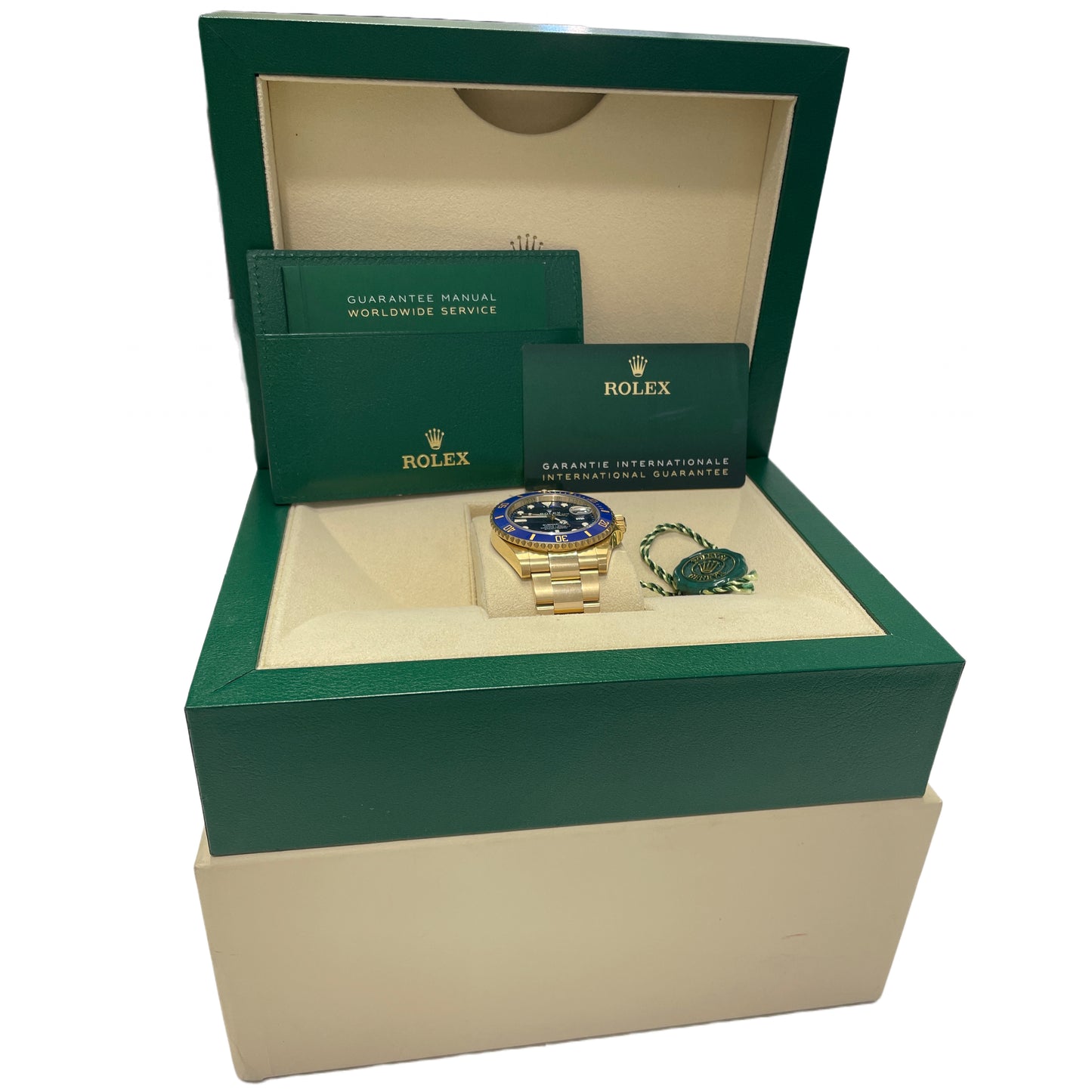 2022 PAPERS Rolex Submariner Date 41 18K Yellow Gold BLUE 41mm 126618 LB B+P