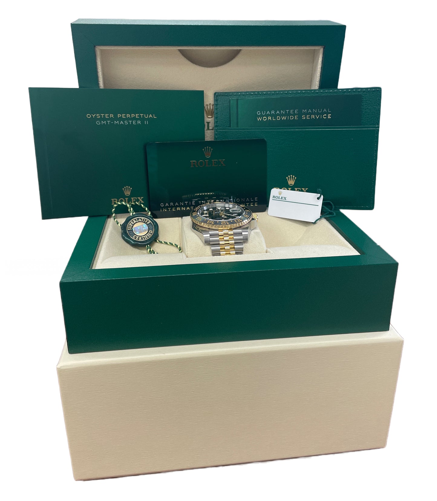 2025 Rolex GMT-Master II 126713 GRNR Two-Tone 18K Gold 40mm Jubilee Box Papers
